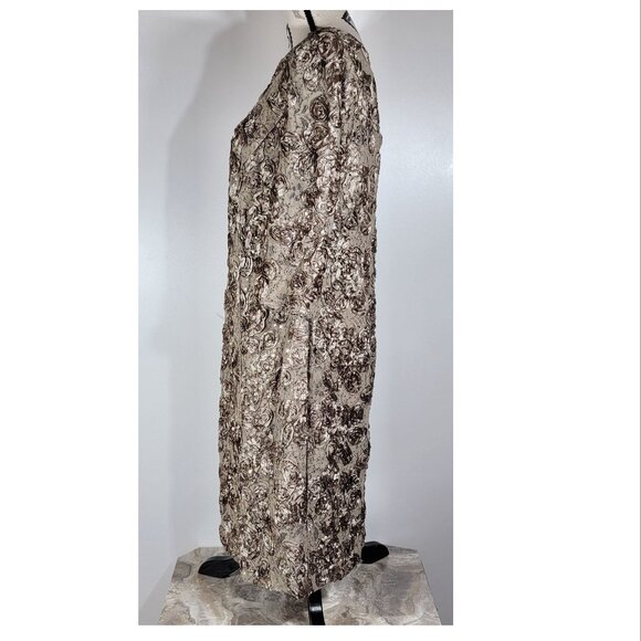 Alex Evenings Embellished Cocktail Dress, Taupe/Metallic, Womens Size 14W - Picture 3 of 8